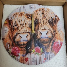 Highland Cow Clock. Silent