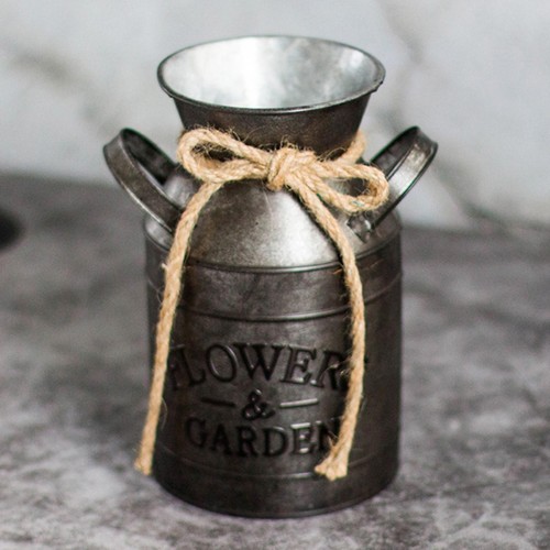 Rustic milk jug vase - jug, flower