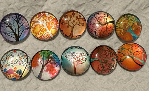 Round glass cabochons fridge - glass,