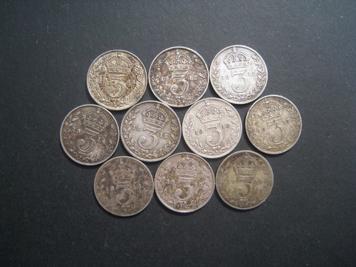 George silver threepences - george,