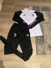 Adidas Juventus Dri Fit  Football Tracksuit - Black, White & Pink - Medium