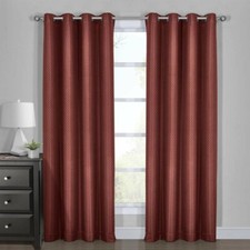 100% Blackout Curtain Set Diamond Jacquard Woven Grommet Top Window 2 Panels 
