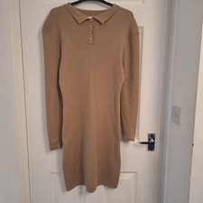 Womens Jumper Dress Tan Colour Size L