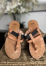 UGG Brown Leather Flip Flop