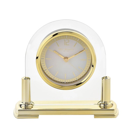 Two tone gold mantel clock - tone,
