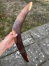 Old Australian Hand Carved Boomerang Mulga Wood