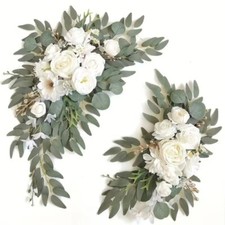 2Pcs Wedding Arch Flowers Set Wedding Decor Garland Artificial Flower Swag