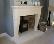 Bath stone limestone fireplace. Fire surround. Hand carved. 