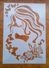 A4 GIRL WOMAN FACE PROFILE