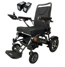Heavy Duty Electric Wheelchair Folding Aluminium Powerchair 2x battery Carbon UK