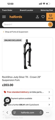 Rockshox judy silver qr - tk, 29"