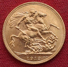 Gold Sovereign - aUNC - 1912