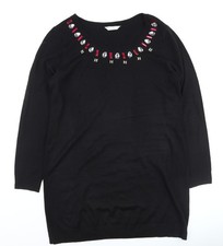 BHS Women Black Jewel Neckline