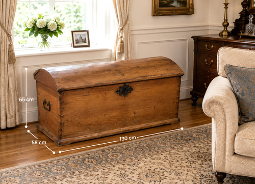 Large antique pine blanket box - large,