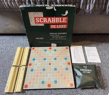 Vintage 1950s Scrabble Board Game de Luxe Edition with turntable - Complete set!