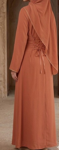 Terracotta cape abaya - terracotta,