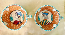 VTG Cecconi Orvieto Italian Majolica set of 2 Coffee / Tea Cups -Medieval Design