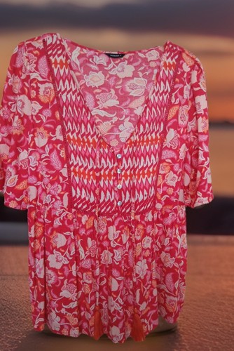 Red smock top roman - top, size