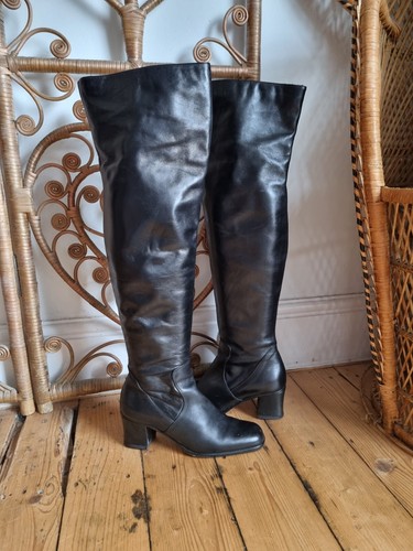 Vintage black leather - , 60s