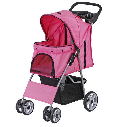 Pink wheel pet stroller for - pink,