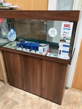 Juwel Rio 180 Aquarium Fish Tank & Stand Wood & Filter LED Light Heater Pump