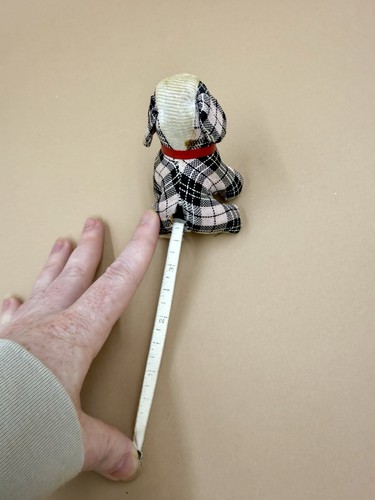 Vintage japan plaid dog pin - japan,