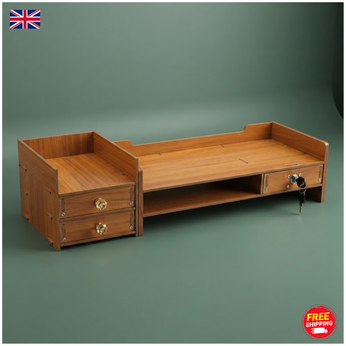 Wooden monitor stand with - wooden,
