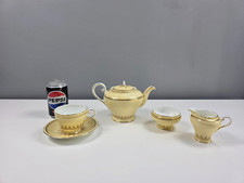 AYNSLEY Bone China Yellow Tea Set For One - GC - Teapot - 5 Pieces