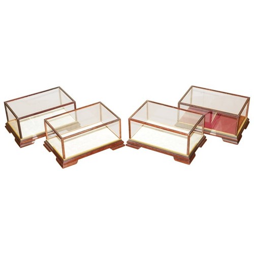 Four vintage mahogany glass - vintage, &