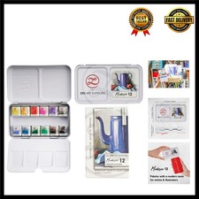 Professional Watercolor Set: 12 Colors in Metal Tin - Perfect for Travel Artists