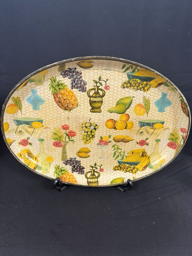 Vintage fruit pattern serving - fruit,