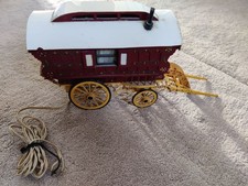 Wooden Romany Gypsy Caravan Model with lamp built inside