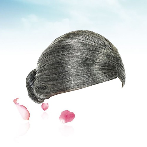 White grandma wig reusable - grandma,