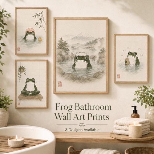 Cute frog bathroom wall - bathroom,