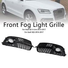 Front Bumper Fog Light Grill Grille Fit Audi Q5 S-Line SQ5 2013-2017 Black WG