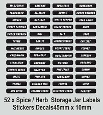 52 x Spice And Herb Jar Labels