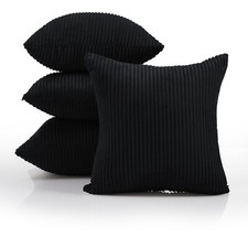 Pack of 4 Stripe Velvet Cushion Covers Throw Decorative 18"x18" Square Cushions