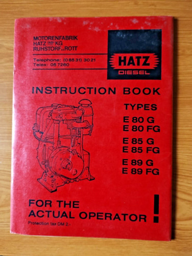 Hatz diesel engine e80 - e80, e85