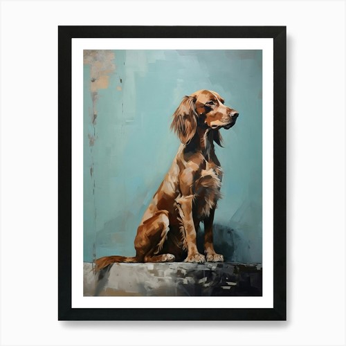 Irish setter dog painting - setter, in
