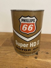 Vintage Phillips 66 , Super HD II , 1 Quart Oil Can / Tin , Empty