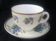 WEDGWOOD ROYAL TUSCAN Forget Me Not Flower Pattern Chine Cup & Saucer