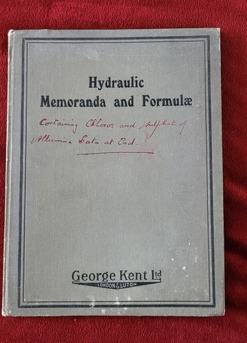 Hydraulic memoranda formulae - memoranda,