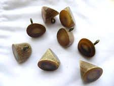 Eight Natural Horn Toggle/Buttons, with a central attachment ring