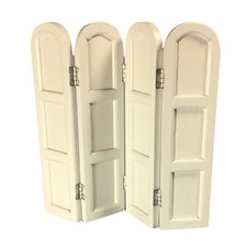 Dolls House Dressing Screen White Folding Bedroom Furniture Miniature 1:12 Scale