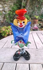 Vintage Murano Glass Clown Figurine Hand Blown Venice Italy