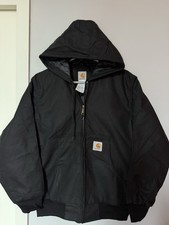Carhartt Men's Black Hooded Jacket Active Workwear Medium Excellent Condition