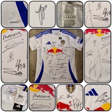 Championship Winners Leeds United 2024/2025 Squad + Farke Signed Shirt w/ COA