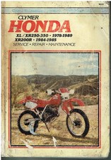 HONDA XL/XR250 & XL/XR350 (1978-89) & XR200R (1984-85) OWNERS REPAIR MANUAL