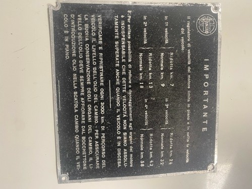 Lancia augusta instruction - augusta,