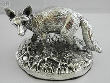 Hallmarked Sterling Silver Fox Statue